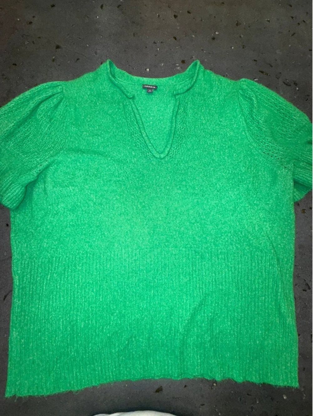 Torrid Green Knit Puff Sleeve Sweater Size 4